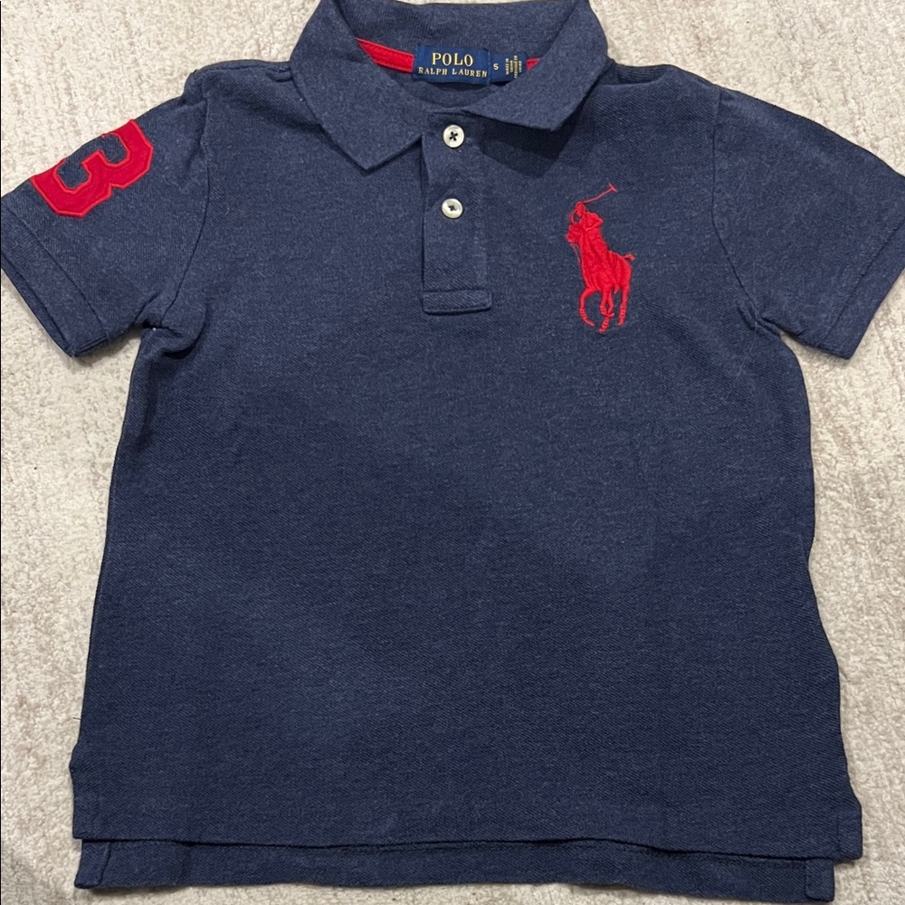 Polo by Ralph Lauren Kids Dark Blue Polo Shirt with Red Accents